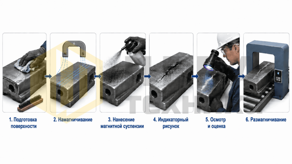 Что такое магнитопорошковая дефектоскопия