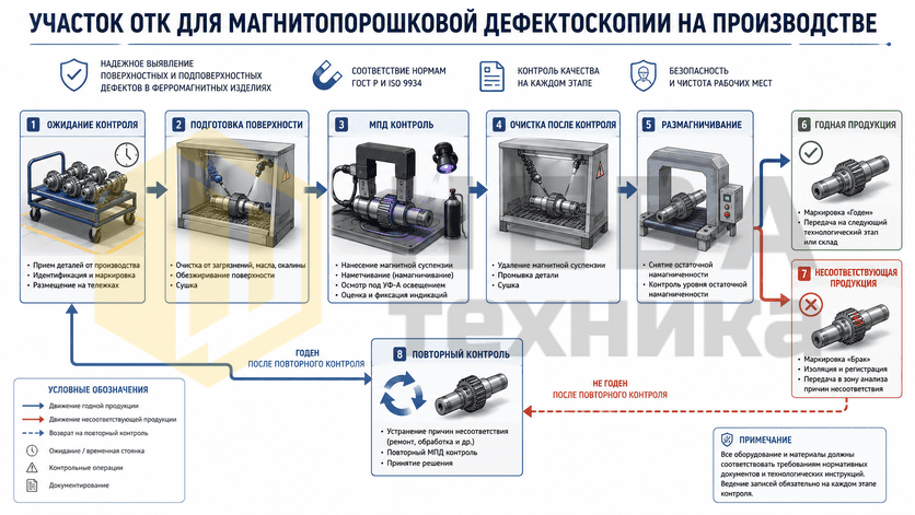 Как организовать технологию магнитопорошкового контроля на предприятии